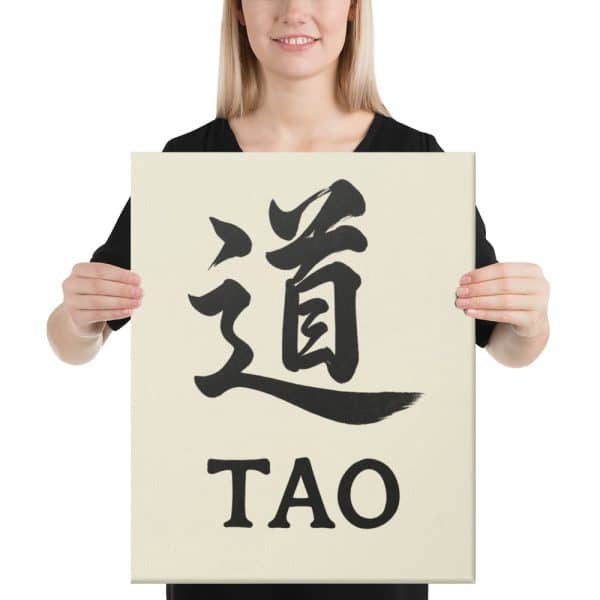 Tao 道 Calligraphy Canvas with English Text – Parchment Cream Background (Altar Wall Art) - Image 2
