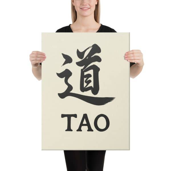 Tao 道 Calligraphy Canvas with English Text – Parchment Cream Background (Altar Wall Art) - Image 3